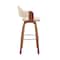 Armen Living Daxton 30" Cream Faux Leather and Walnut Wood Bar Stool LCDXBAWACR30 - alternate 6